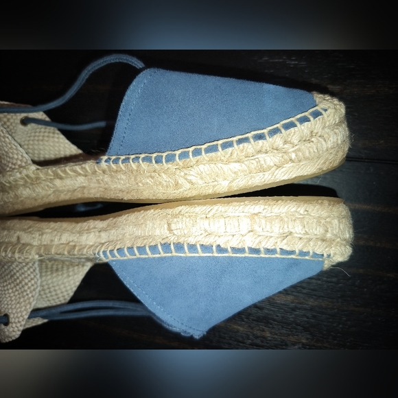 🆕Soludos Blue Suede Platform Espadrille Gladiator Sandals Size 9.5 US / EU 40 - Picture 5 of 15